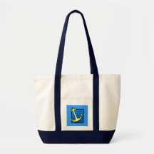 Nautical Boat Anchor Blue and Yellow Canvas Bag