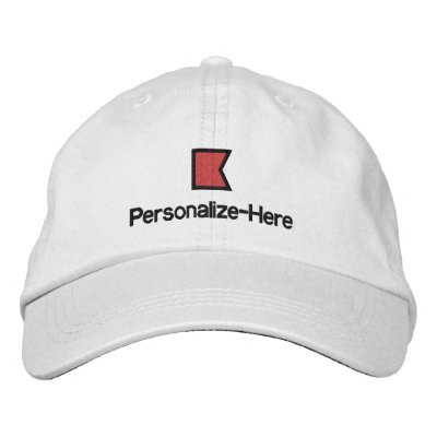 Nautical Flag "B" Personalised Boater's Hat Embroidered Baseball Caps