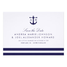 Nautical Navy Wedding Save the Date Announcements