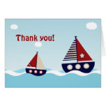 Nautical Sailboat Baby Boy Baby Shower Thank You Card