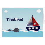 Nautical Sailboat Baby Boy Baby Shower Thank You Cards