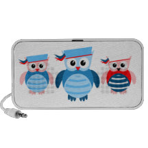 Nautical Sailor Owls Doodle Travelling Speaker