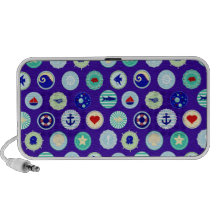 Nautical Sea Blue Sailor Pattern iPhone Speaker