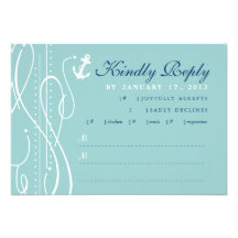 Nautical Swirl Wedding Invitation RSVP