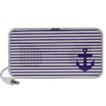 Navy Anchor with Blue Sailor Stripes iPod Speaker
