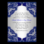 Navy blue and Silver Wedding Invitation invitations