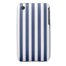 NAVY BLUE BOLD FUN STRIPES PATTERN iPhone 3 COVERS