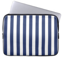 NAVY BLUE BOLD FUN STRIPES PATTERN COMPUTER SLEEVES