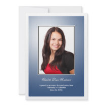 Navy blue custom photo graduation announcement invitations