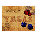 navy blue dice Vintage Vegas wedding rsvp postcards