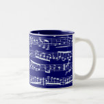 Navy blue music notes mug