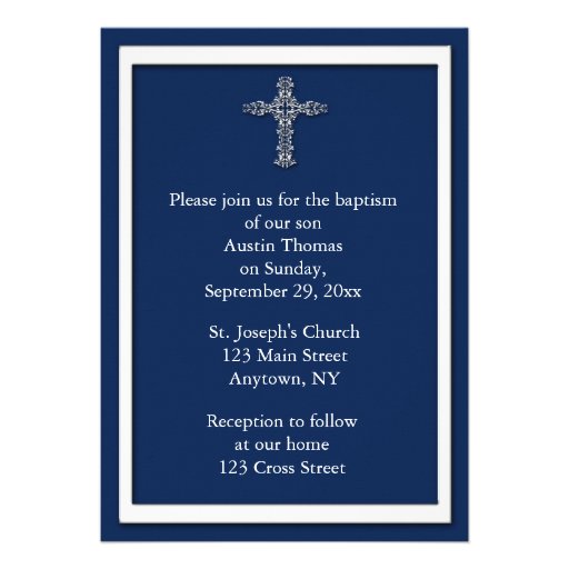 Navy Blue Religious Invitation
