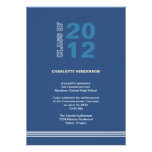 Navy blue sport stripe graduation class invitation