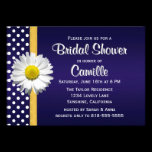 Navy Blue YellowDaisy Bridal Shower Invitation invitations