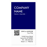 navy bold design your own QR code Business Card Templates