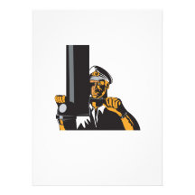 Navy Captain Sailor With Periscope Personalised Invitations