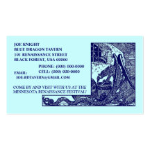 NAVY DRAGON IN DUNGEON CONTACT/BUSINESS CARDS!