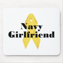 Navy Girlfriend Ribbon Mousepad