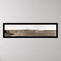 Navy in Puget Sound Photo 1908 Poster