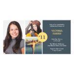 Navy simply collage class of grad announcement personalised photo card