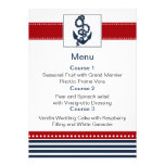 navy stripes, anchor, nautical menu cards invitations