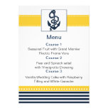 navy stripes,anchor, nautical menu cards invitations