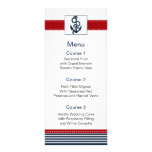 navy stripes, anchor, nautical menu cards rack cards