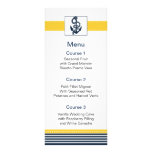 navy stripes, anchor, nautical menu cards rack cards