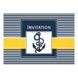 navy stripes, anchor, nautical wedding invites invitations