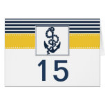 navy stripes,anchor, nautical wedding table number cards