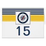 navy stripes,compass nautical wedding table number cards