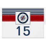 navy stripes,compass nautical wedding table number cards