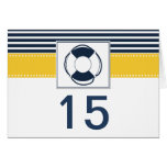 navy stripes,lifebuoy nautical  table number cards