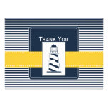 navy stripes,lighthouse, nautical  Thank you invitations