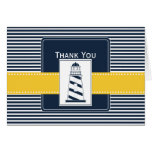navy stripes,lighthouse, nautical  Thank you cards