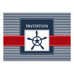 navy stripes, rudder, nautical wedding invites invitations