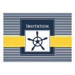 navy stripes, rudder, nautical wedding invites invitations
