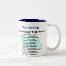 Nebraska Symbols & Map Coffee Mugs