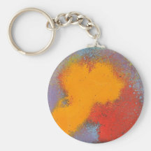 Nebula Keychain, Enameled Art Image, Round Keyring