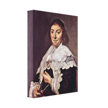 neck Frans - Portrait of Maria Pietersdr Olycan Gallery Wrapped Canvas