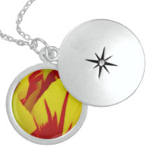 Necklaces - Red Yellow Tulip Flower