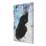 Negative Cockatiel Stretched Canvas Print