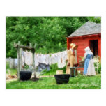 Neighbours Gossiping on Washday Postcard