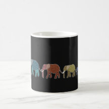 Neon African Elephant Walk Coffee Mug
