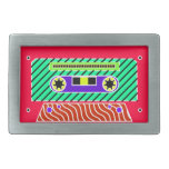 Neon Cassette Tape 2 Rectangular Belt Buckle