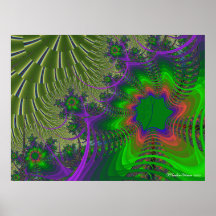 Neon Flower Garden Poster