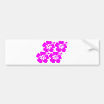 neon flower hibiscus bumper sticker