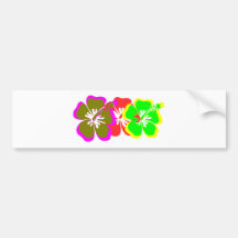 neon flower hibiscus bumper sticker