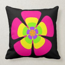 neon Flower power Pillow