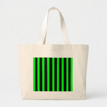 Neon Green and Black Stripes Tote Bags